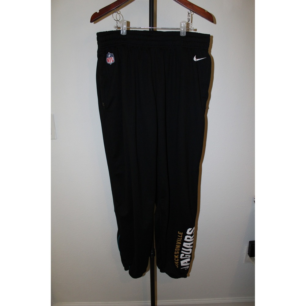 Nike Jacksonville Jaguars NFL On-Field Dri-FIT Pants‎ Mens XL Black Zipper Leg